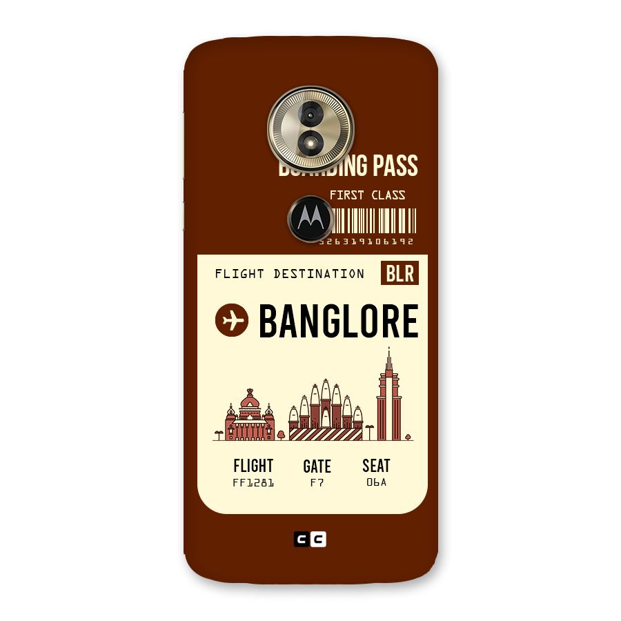 Banglore Boarding Pass Back Case for Moto G6 Play