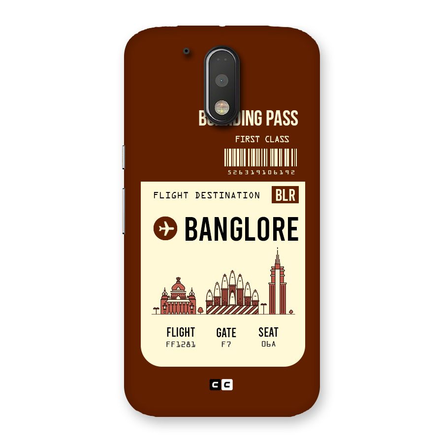 Banglore Boarding Pass Back Case for Motorola Moto G4