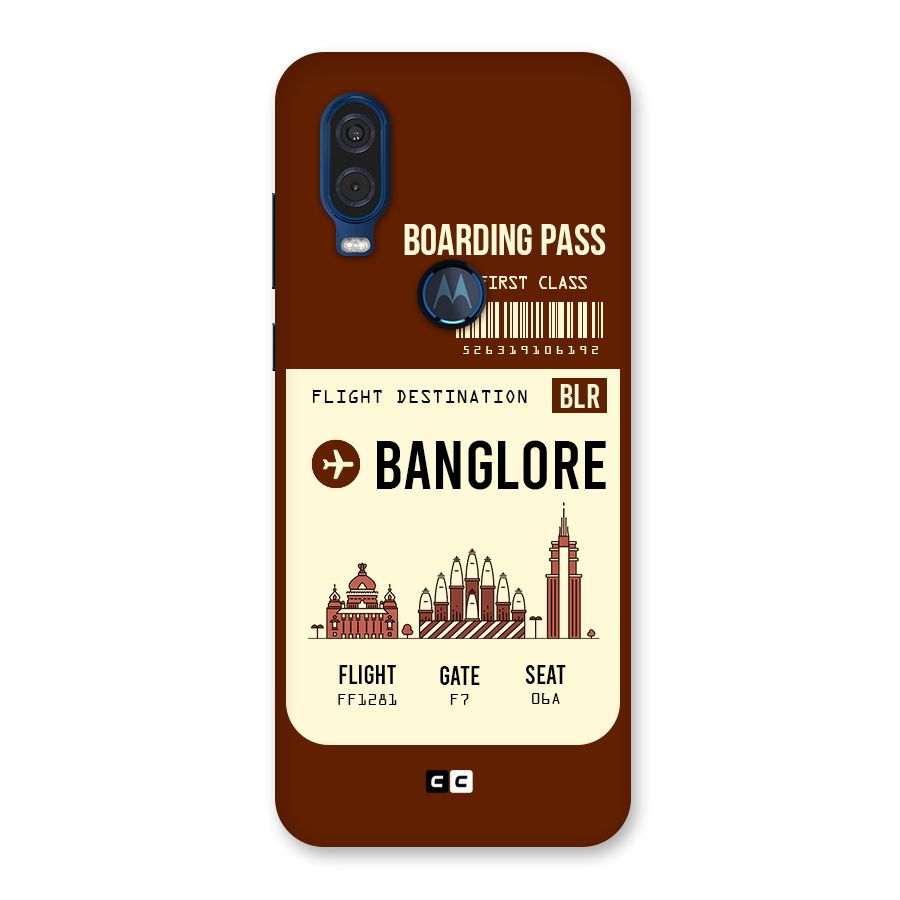 Banglore Boarding Pass Back Case for Motorola One Vision