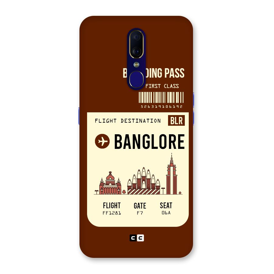Banglore Boarding Pass Back Case for Oppo F11