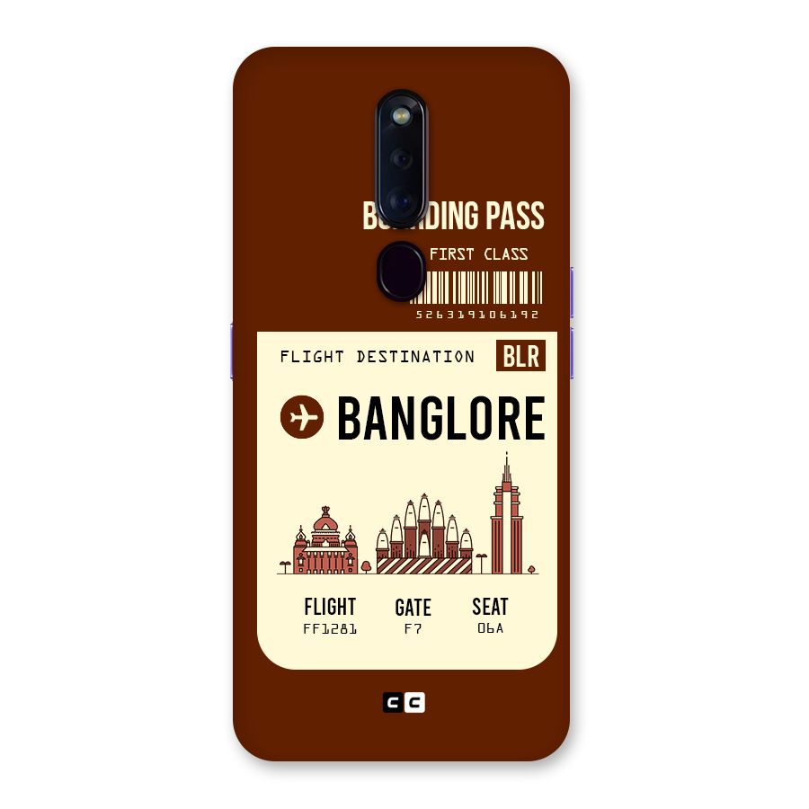 Banglore Boarding Pass Back Case for Oppo F11 Pro