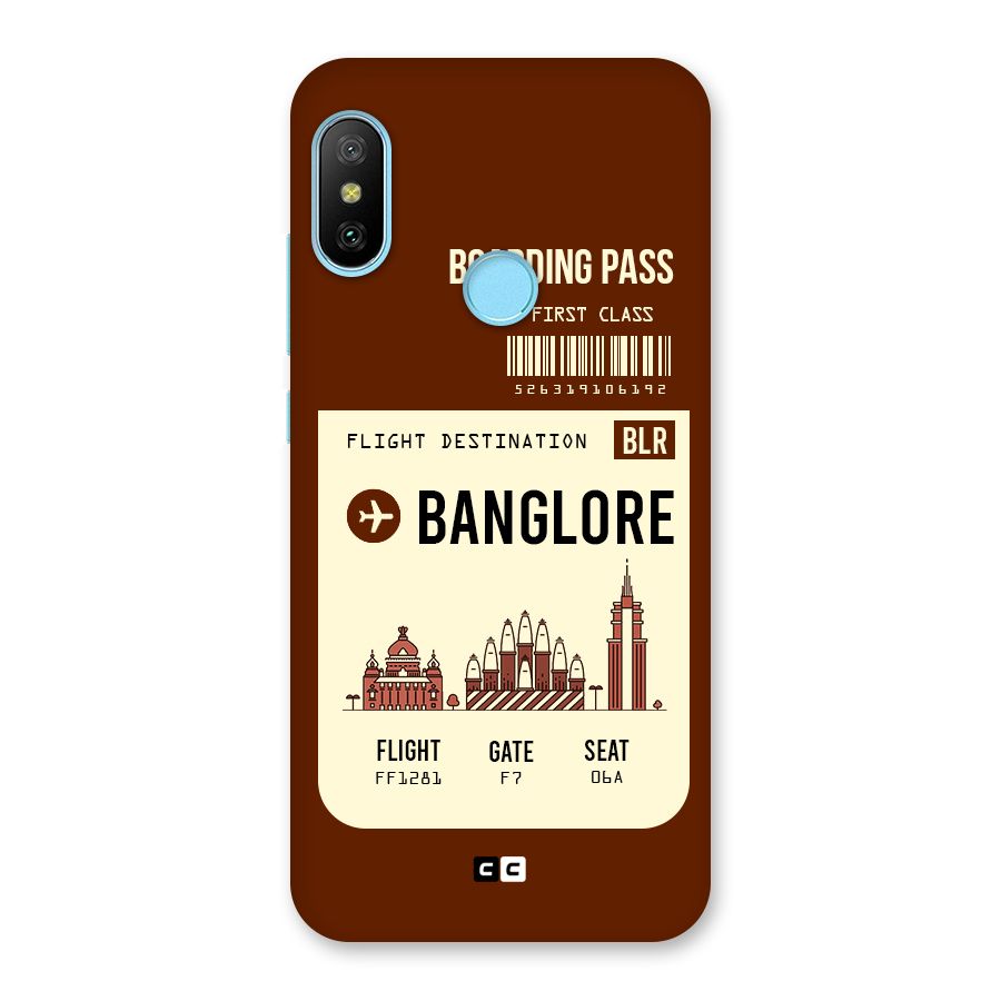 Banglore Boarding Pass Back Case for Redmi 6 Pro
