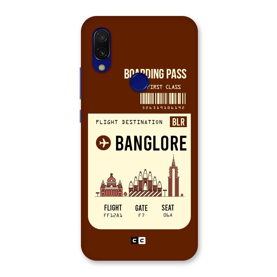 Banglore Boarding Pass Back Case for Redmi 7