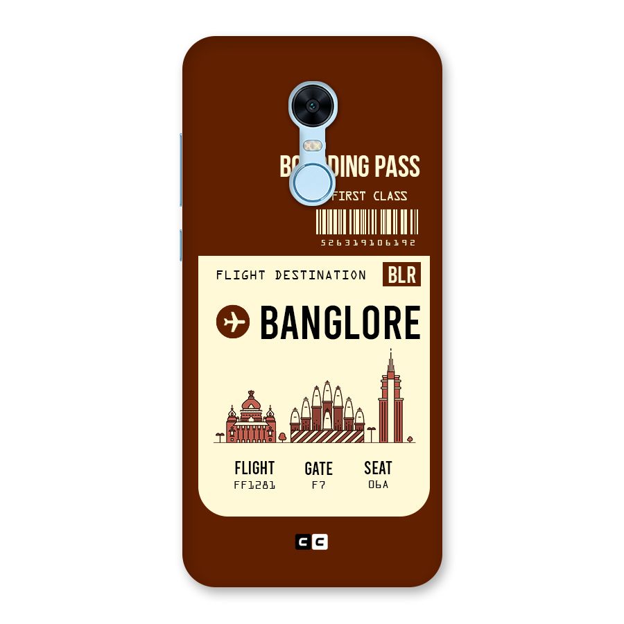 Banglore Boarding Pass Back Case for Redmi Note 5