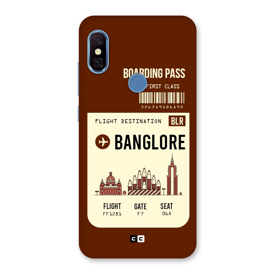 Banglore Boarding Pass Back Case for Redmi Note 6 Pro