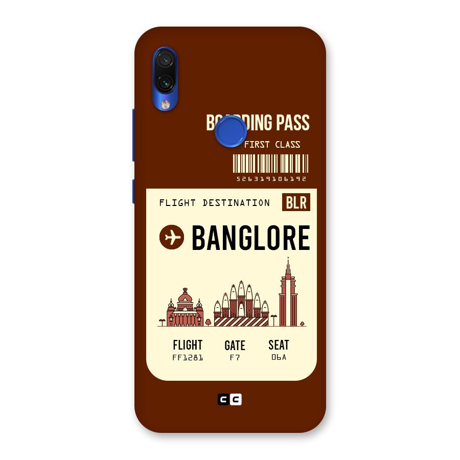 Banglore Boarding Pass Back Case for Redmi Note 7S