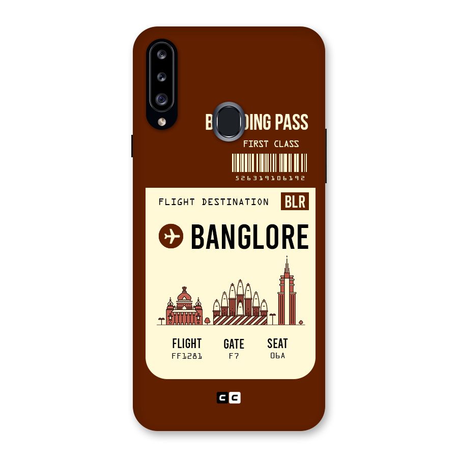 Banglore Boarding Pass Back Case for Samsung Galaxy A20s
