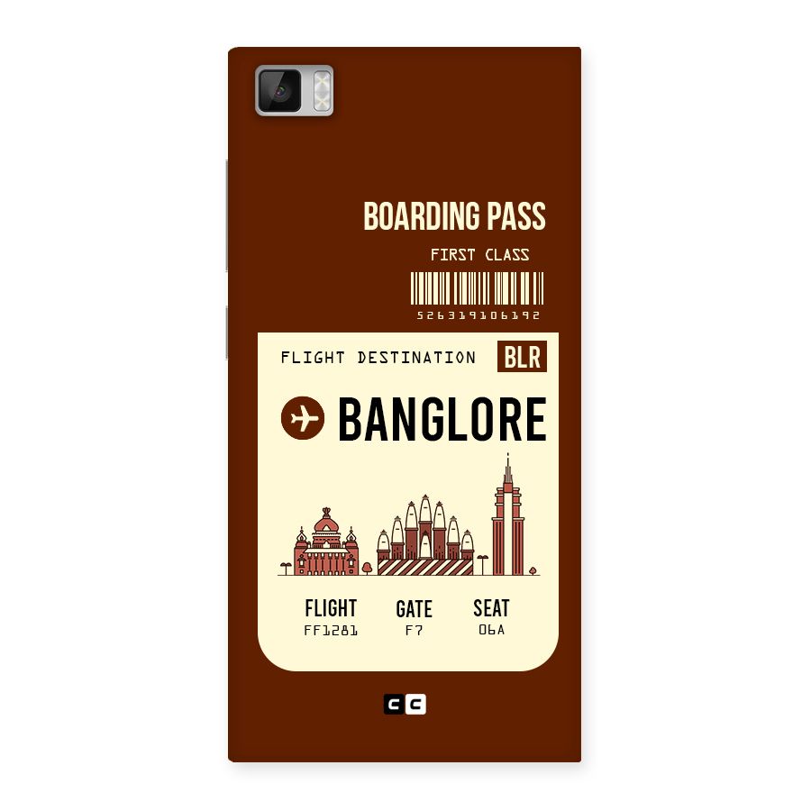 Banglore Boarding Pass Back Case for Xiaomi Mi3
