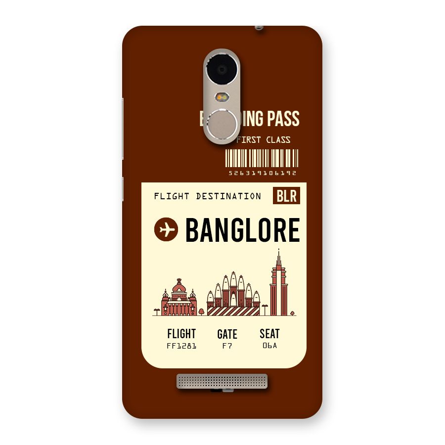 Banglore Boarding Pass Back Case for Xiaomi Redmi Note 3