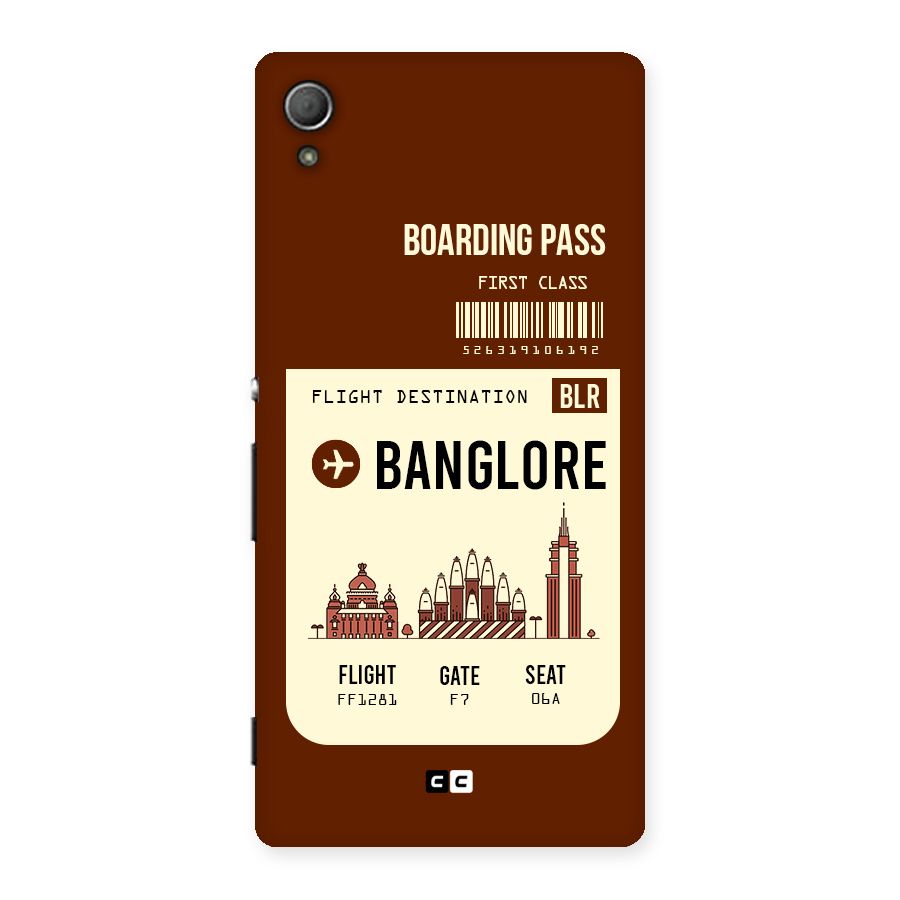 Banglore Boarding Pass Back Case for Xperia Z3 Plus