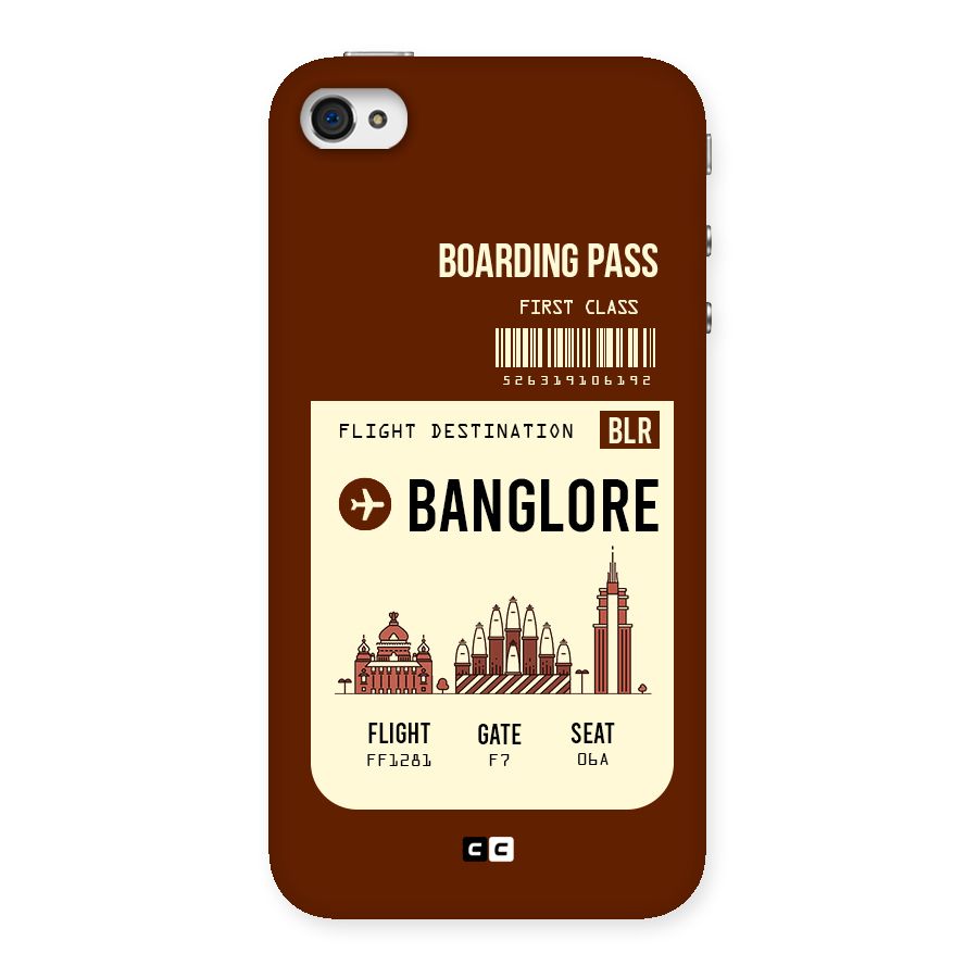 Banglore Boarding Pass Back Case for iPhone 4 4s
