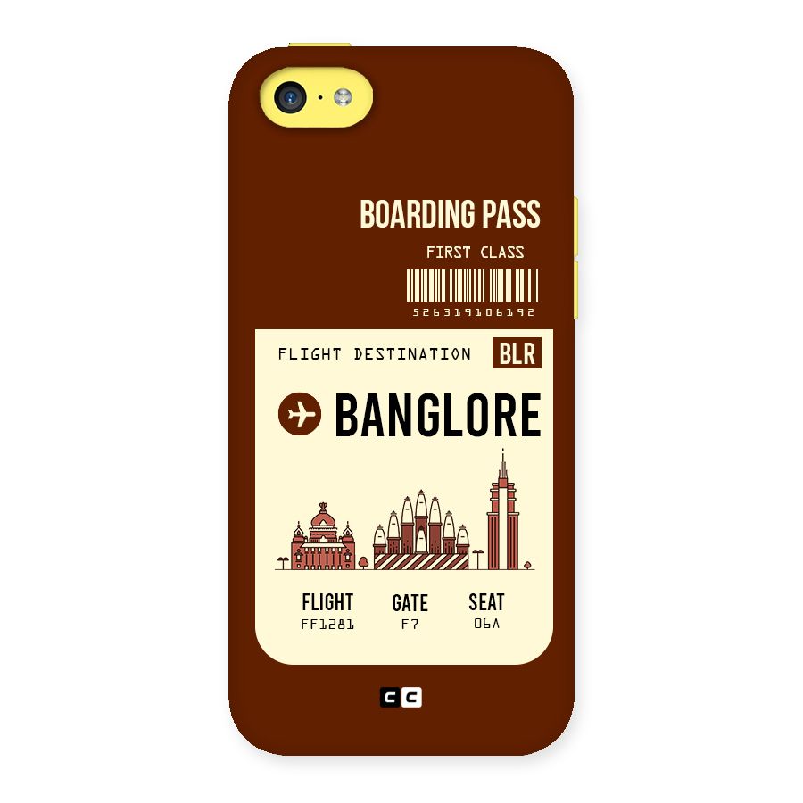Banglore Boarding Pass Back Case for iPhone 5C