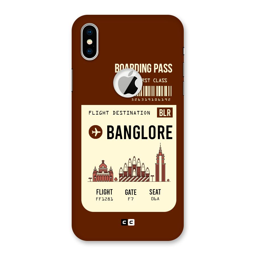 Banglore Boarding Pass Back Case for iPhone XS Logo Cut