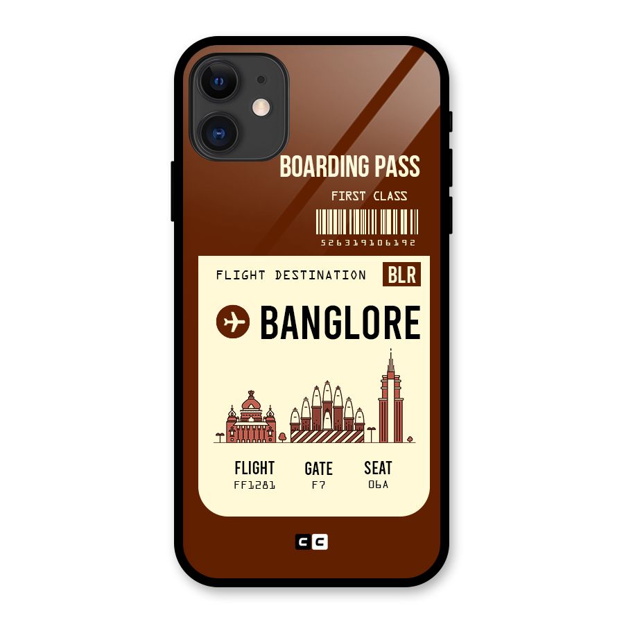 Banglore Boarding Pass Glass Back Case for iPhone 11