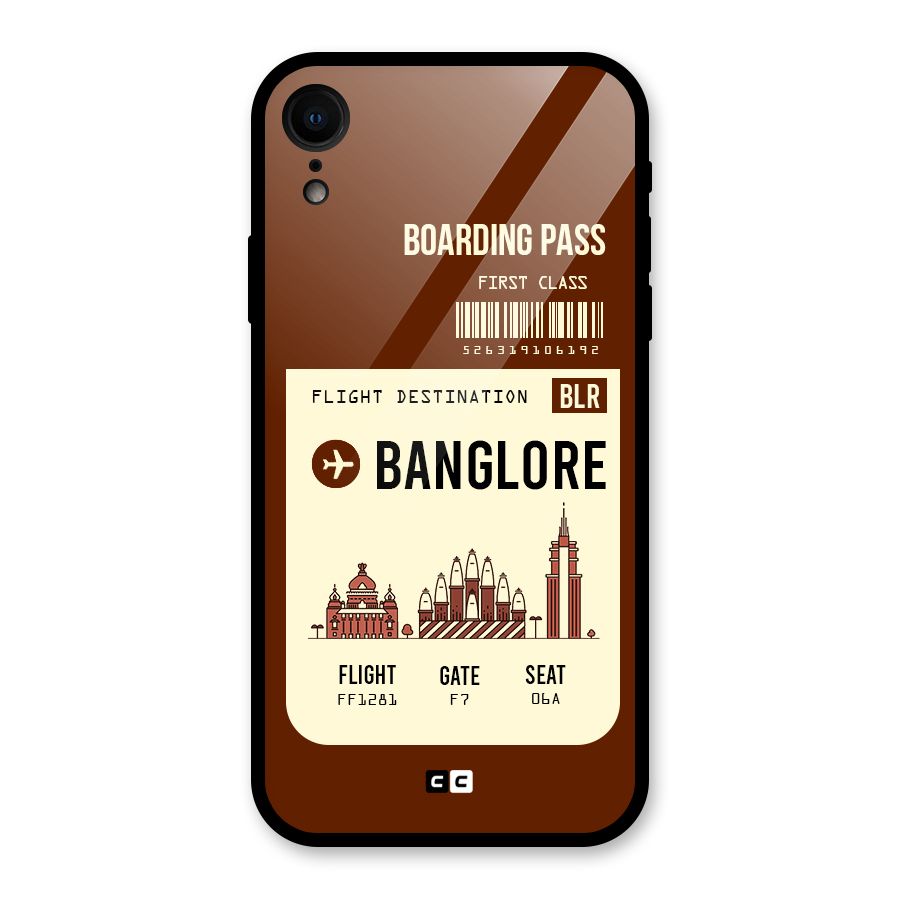 Banglore Boarding Pass Glass Back Case for iPhone XR