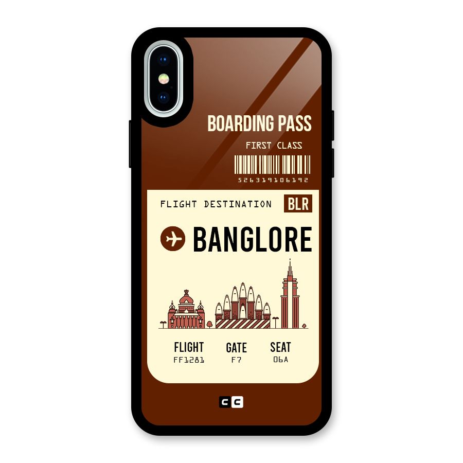 Banglore Boarding Pass Glass Back Case for iPhone XS
