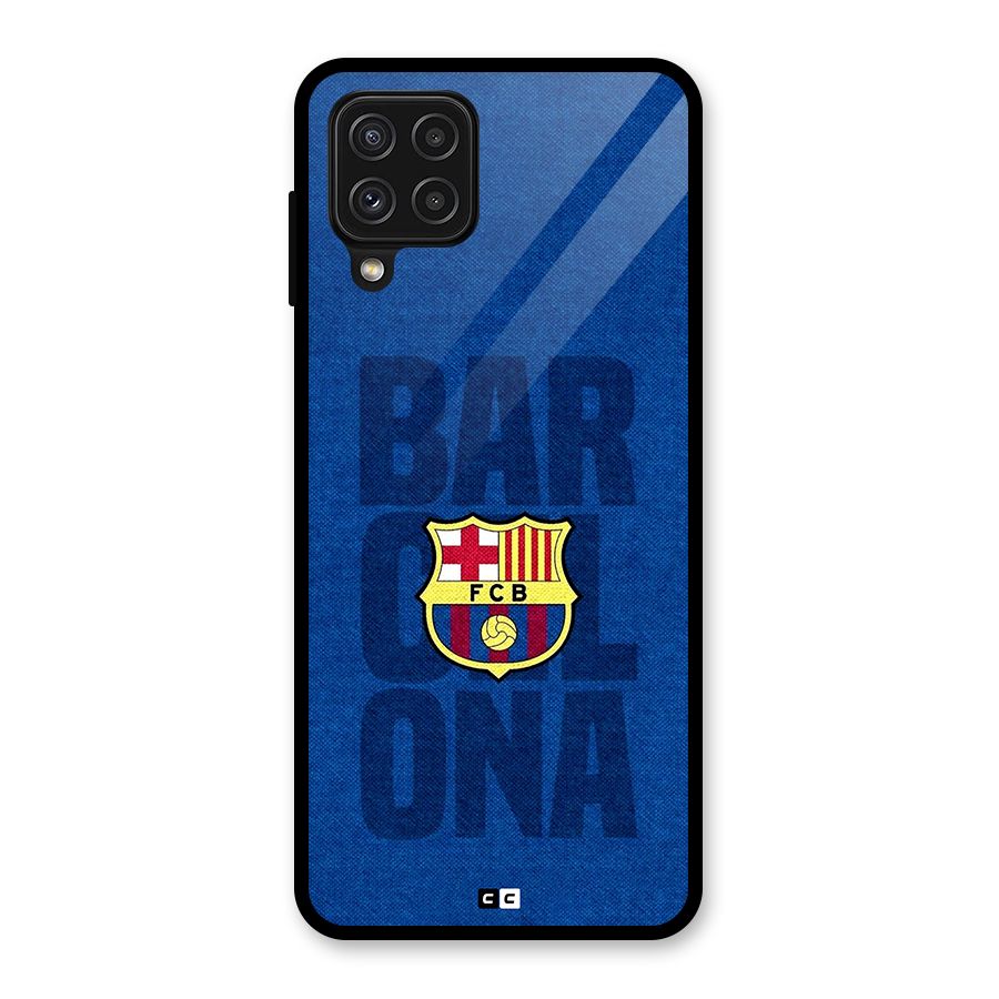 Barcelona Typography Glass Back Case for Galaxy A22 4G