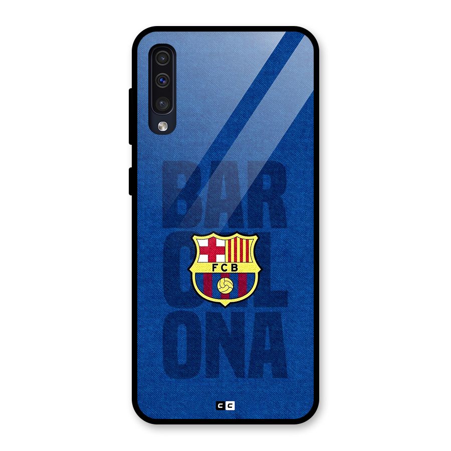 Barcelona Typography Glass Back Case for Galaxy A50s