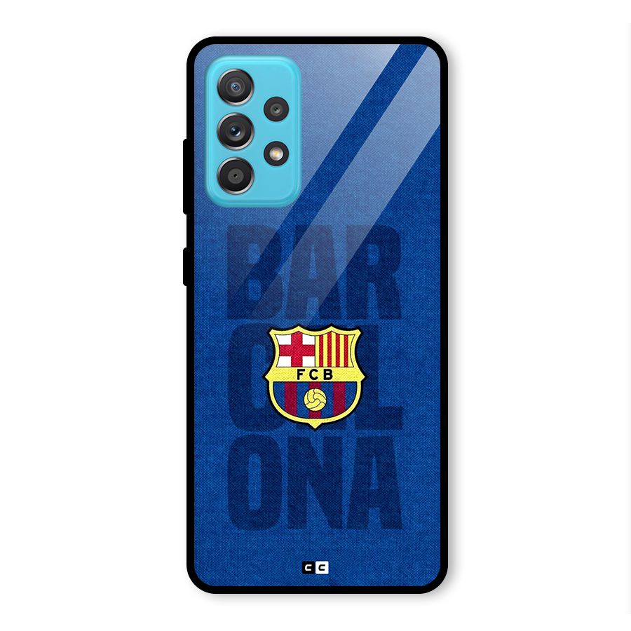 Barcelona Typography Glass Back Case for Galaxy A52s 5G