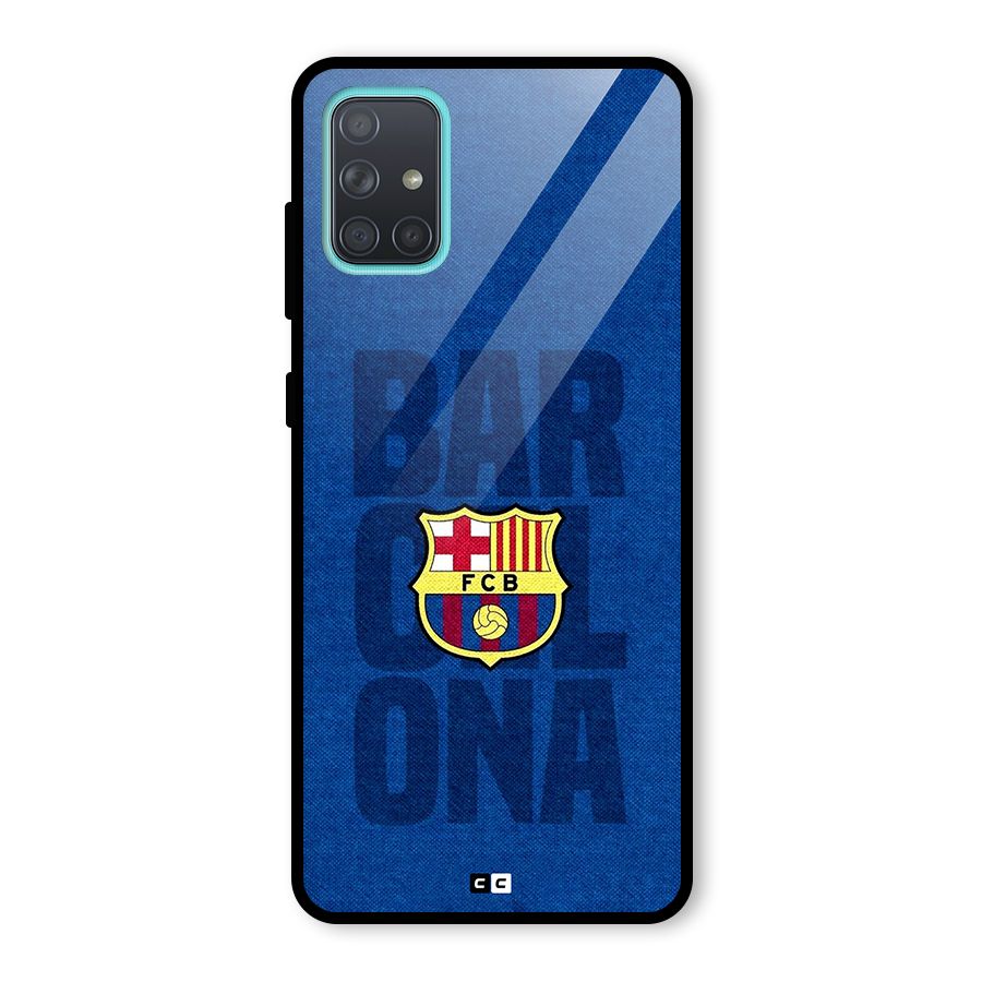 Barcelona Typography Glass Back Case for Galaxy A71