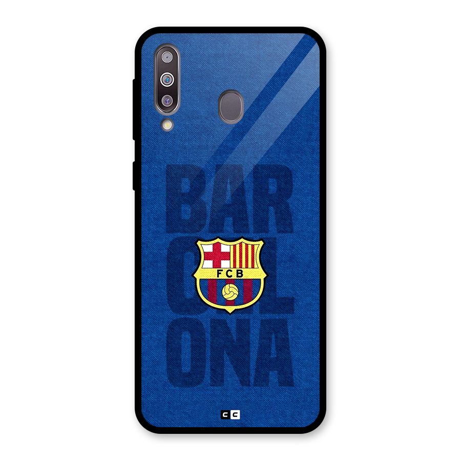 Barcelona Typography Glass Back Case for Galaxy M30