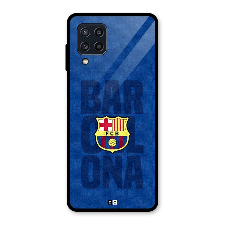 Barcelona Typography Glass Back Case for Galaxy M32