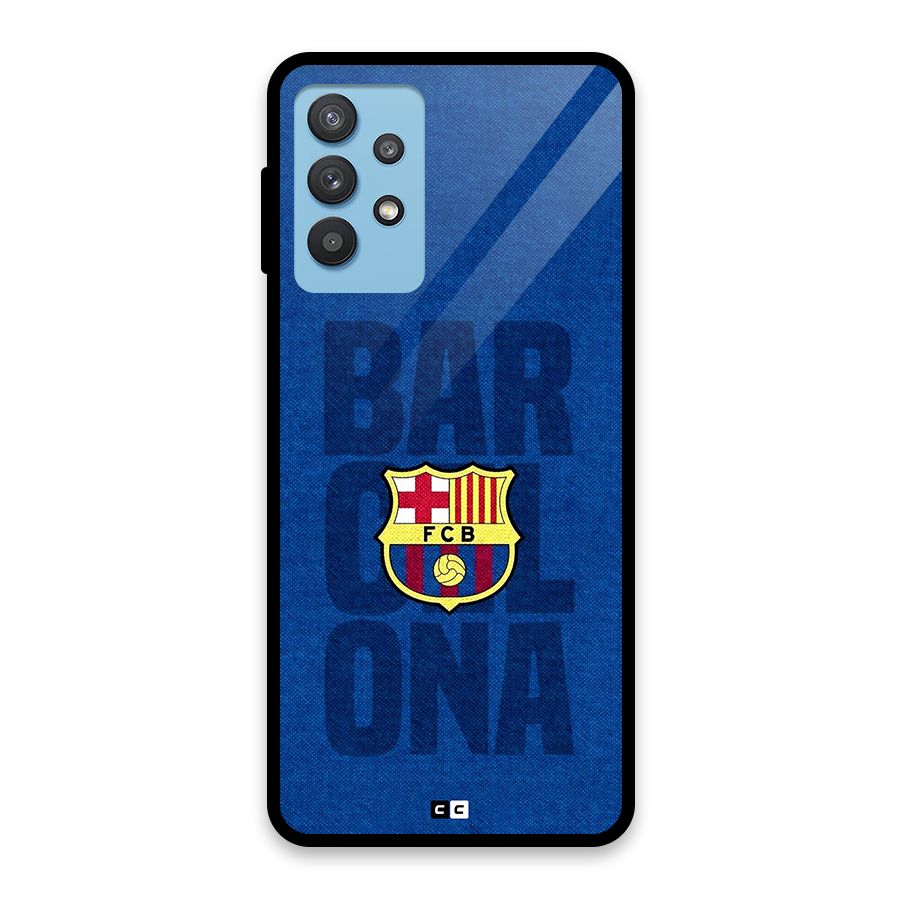 Barcelona Typography Glass Back Case for Galaxy M32 5G