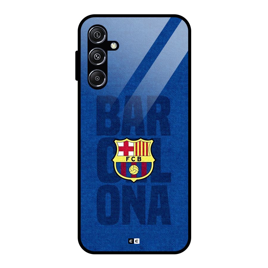 Barcelona Typography Glass Back Case for Galaxy M34 5G