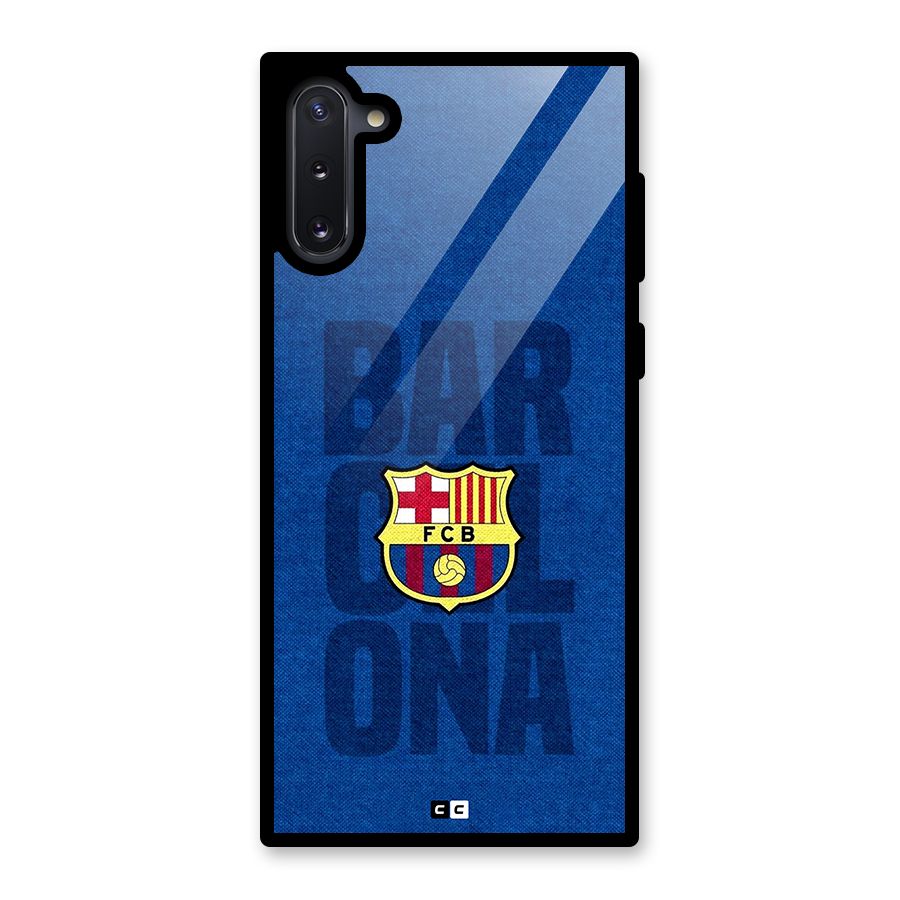 Barcelona Typography Glass Back Case for Galaxy Note 10