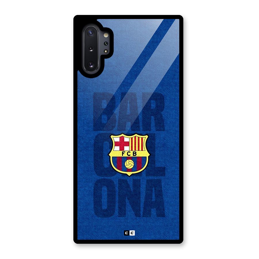 Barcelona Typography Glass Back Case for Galaxy Note 10 Plus