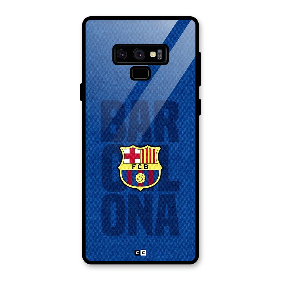 Barcelona Typography Glass Back Case for Galaxy Note 9