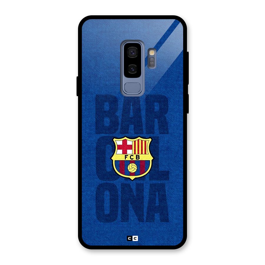 Barcelona Typography Glass Back Case for Galaxy S9 Plus