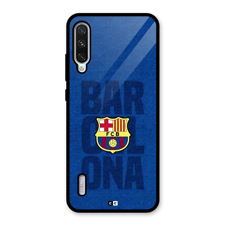 Barcelona Typography Glass Back Case for Mi A3