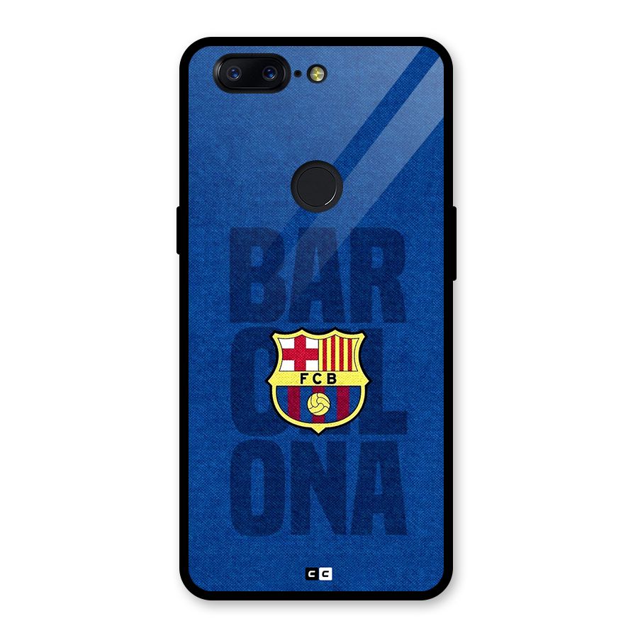 Barcelona Typography Glass Back Case for OnePlus 5T