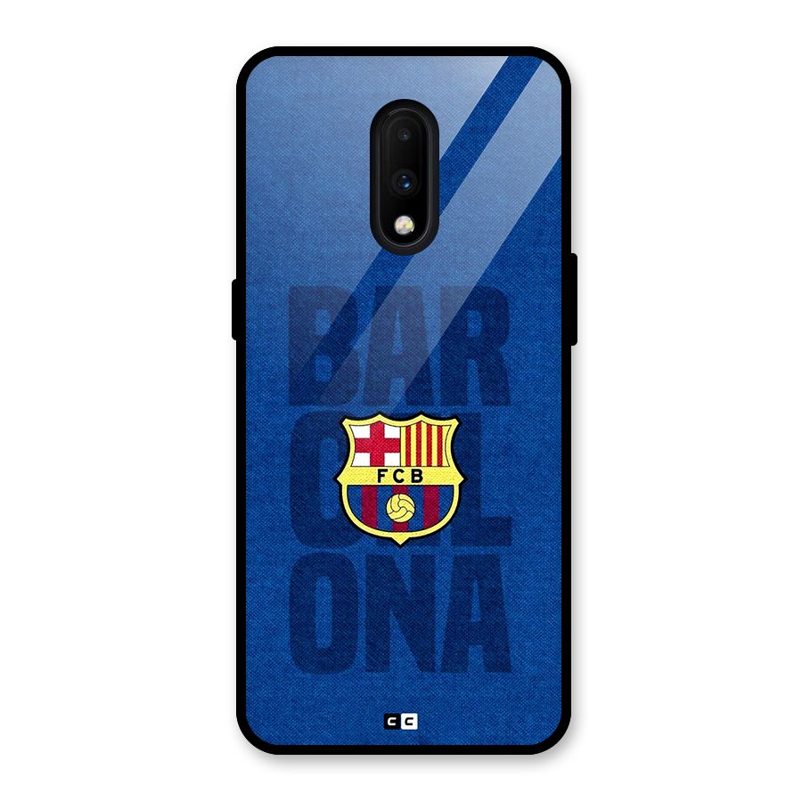 Barcelona Typography Glass Back Case for OnePlus 7