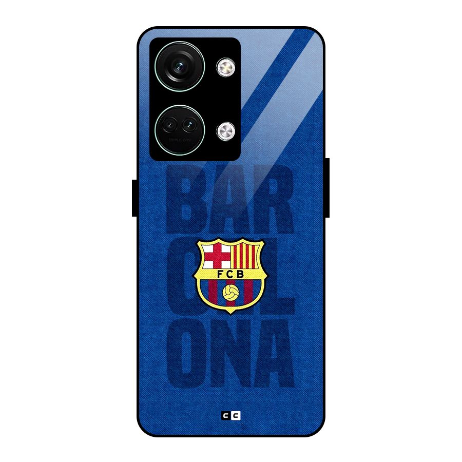 Barcelona Typography Glass Back Case for Oneplus Nord 3