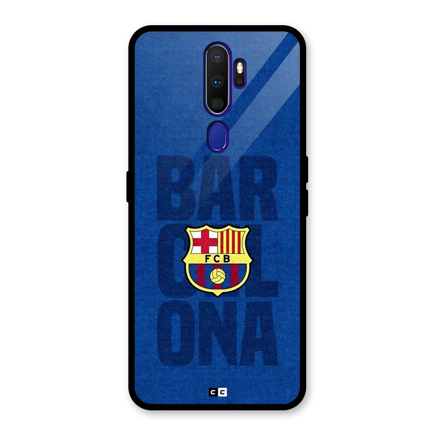 Barcelona Typography Glass Back Case for Oppo A9 (2020)
