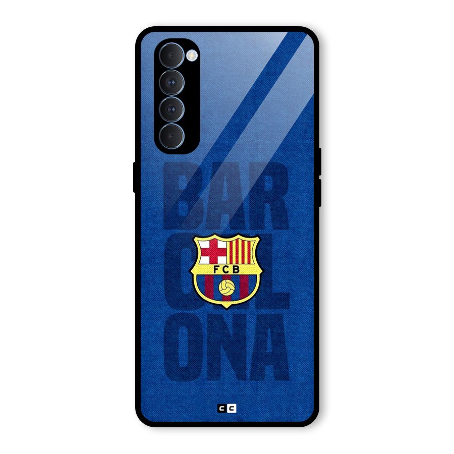 Barcelona Typography Glass Back Case for Oppo Reno4 Pro
