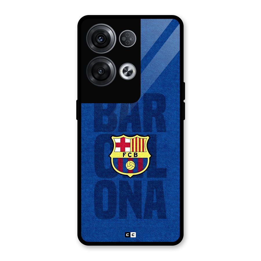 Barcelona Typography Glass Back Case for Oppo Reno8 Pro 5G