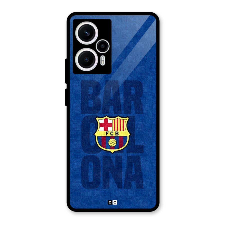 Barcelona Typography Glass Back Case for Poco F5