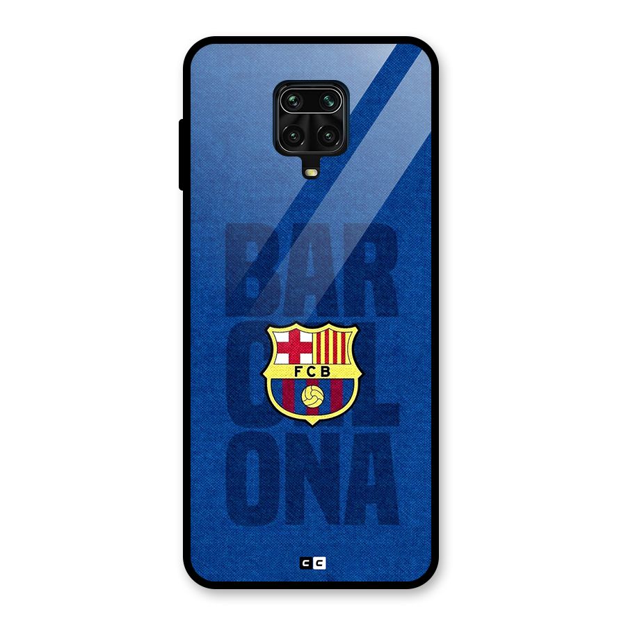 Barcelona Typography Glass Back Case for Poco M2 Pro