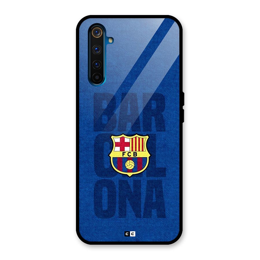 Barcelona Typography Glass Back Case for Realme 6 Pro