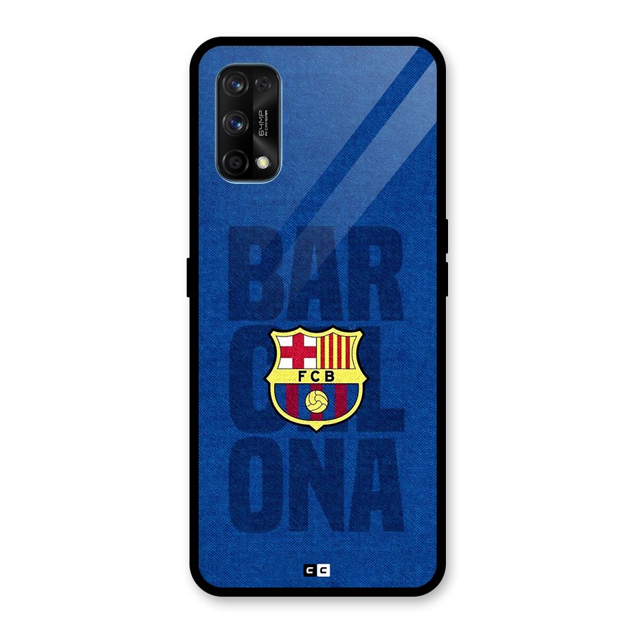 Barcelona Typography Glass Back Case for Realme 7 Pro