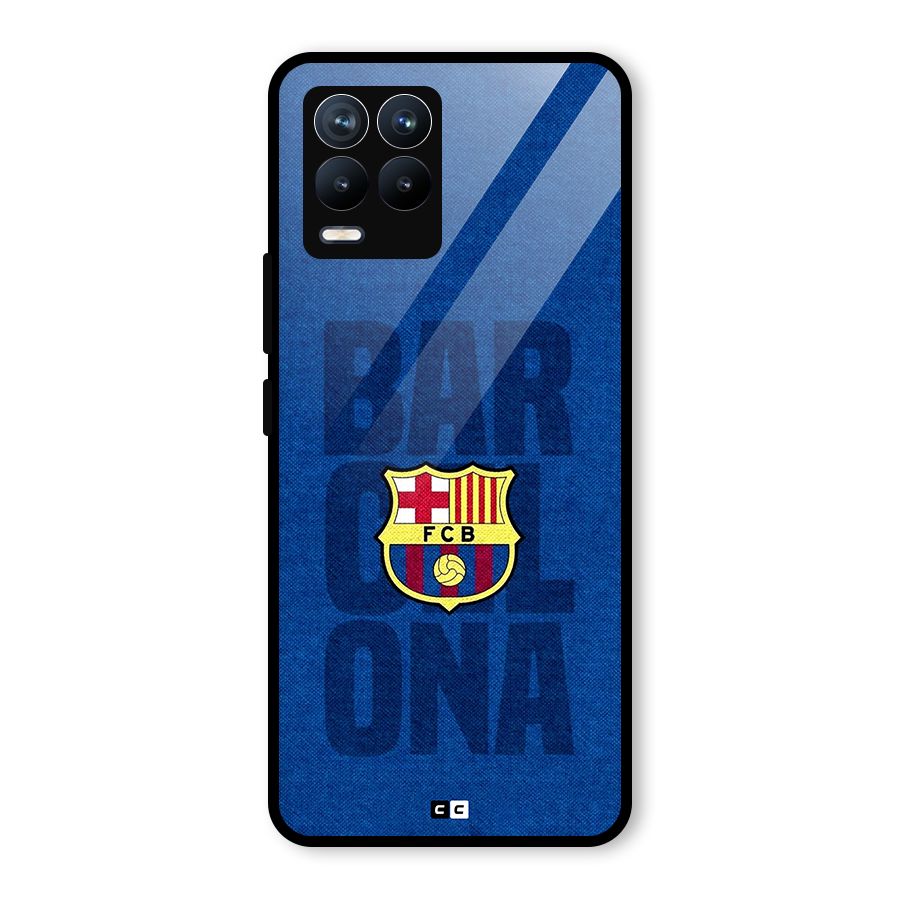 Barcelona Typography Glass Back Case for Realme 8