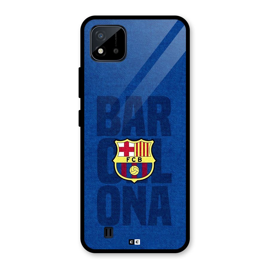 Barcelona Typography Glass Back Case for Realme C11 2021