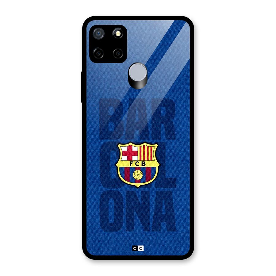 Barcelona Typography Glass Back Case for Realme C12