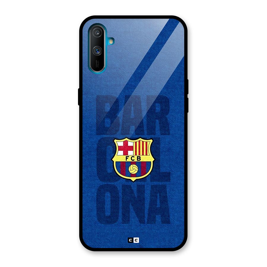 Barcelona Typography Glass Back Case for Realme C3