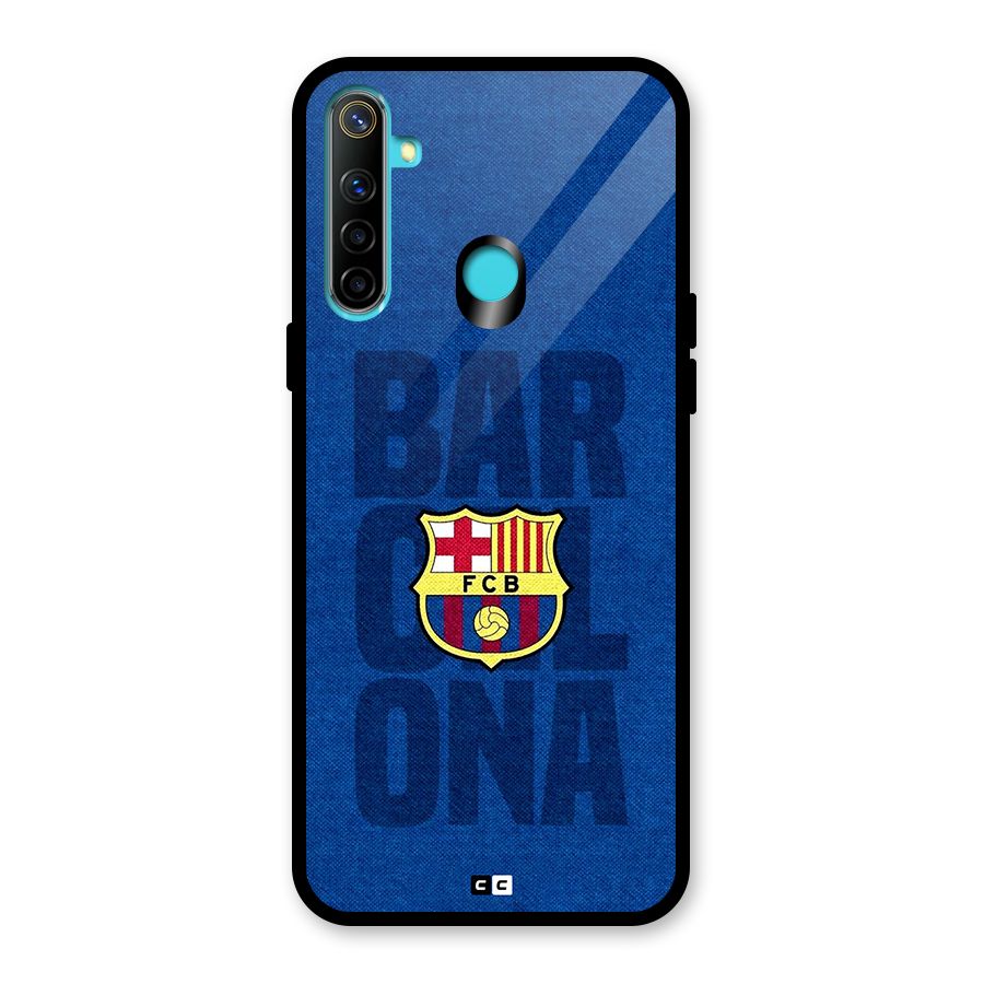 Barcelona Typography Glass Back Case for Realme Narzo 10