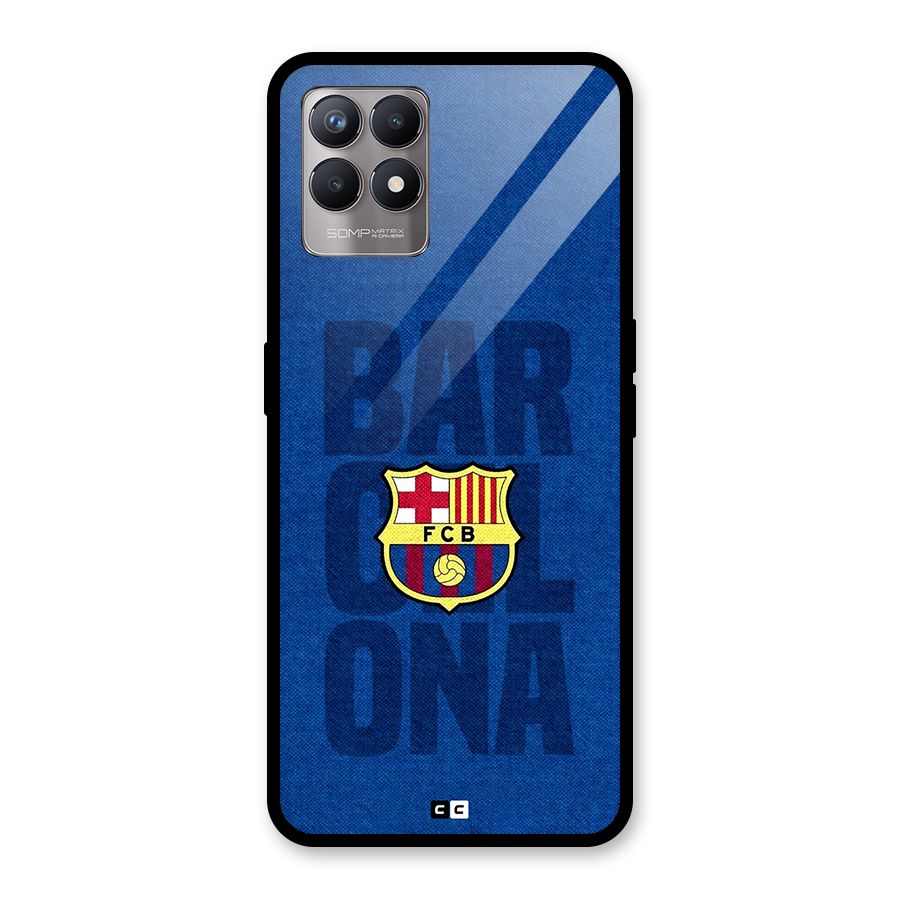 Barcelona Typography Glass Back Case for Realme Narzo 50
