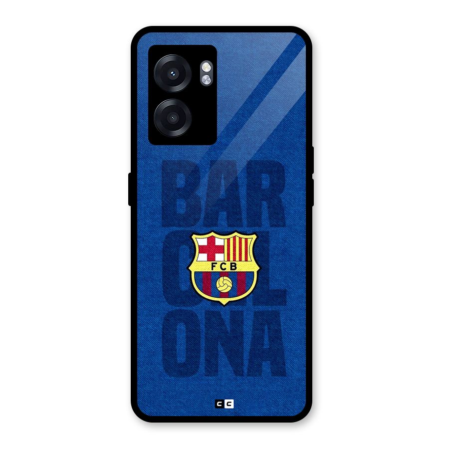 Barcelona Typography Glass Back Case for Realme Narzo 50 5G